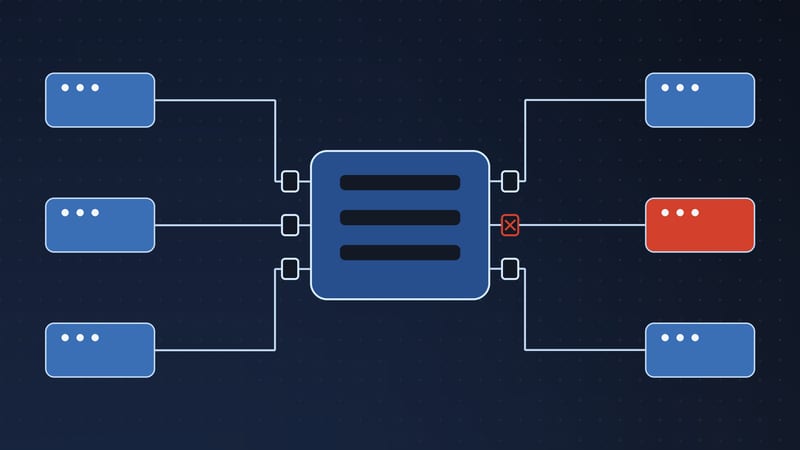 Illustration: a host application with tool servers connected through admission gates, one of them refused.