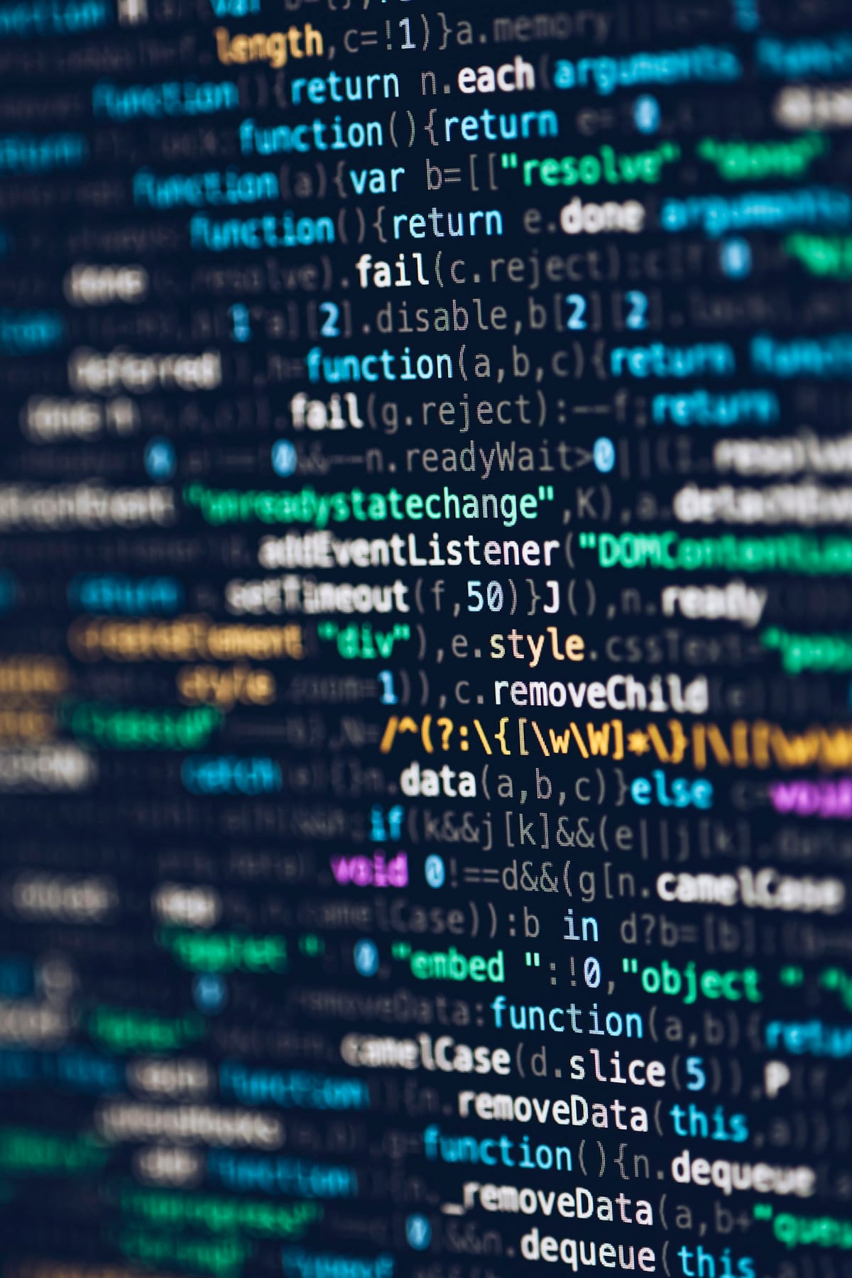 Programming code displayed on a monitor
